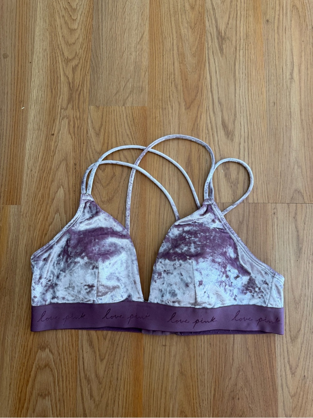 Victoria's Secret Pink Velvet Bralette in purple XL